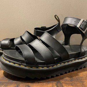 Dr. Martens Blaire Black Platform Sandals - Size 9